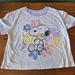 Girls Kids Peanuts Hybrid Snoopy and Woodstock T Shirt Size XL 16/18